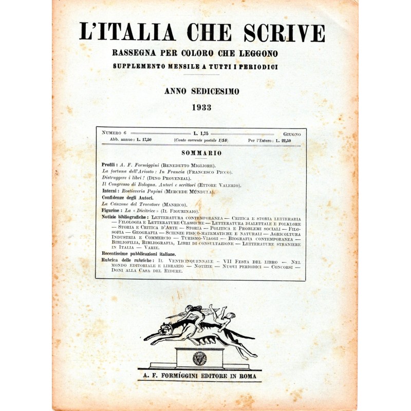 L'ITALIA CHE SCRIVE-supplemento, numero 6, giugno-1933