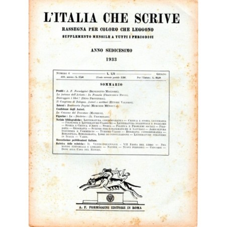 L'ITALIA CHE SCRIVE-supplemento, numero 6, giugno-1933