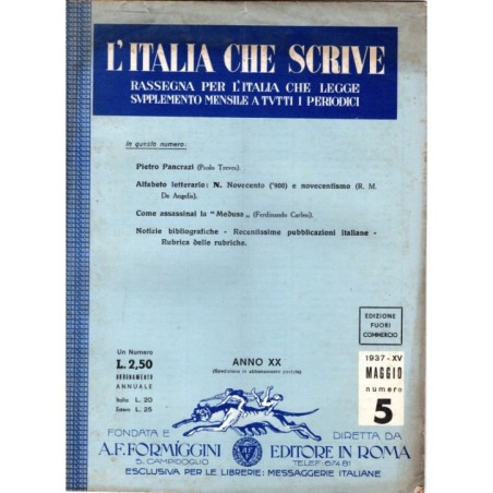 L'ITALIA CHE SCRIVE-supplemento, numero 5, maggio-1937