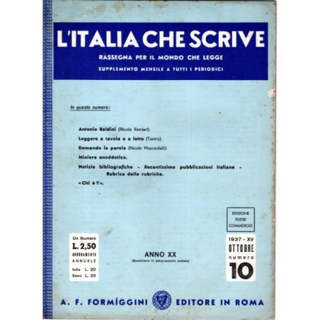 L'ITALIA CHE SCRIVE-supplemento, numero 10, ottobre-1937