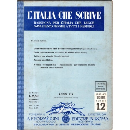 L'ITALIA CHE SCRIVE-supplemento, numero 12, dicembre-1936