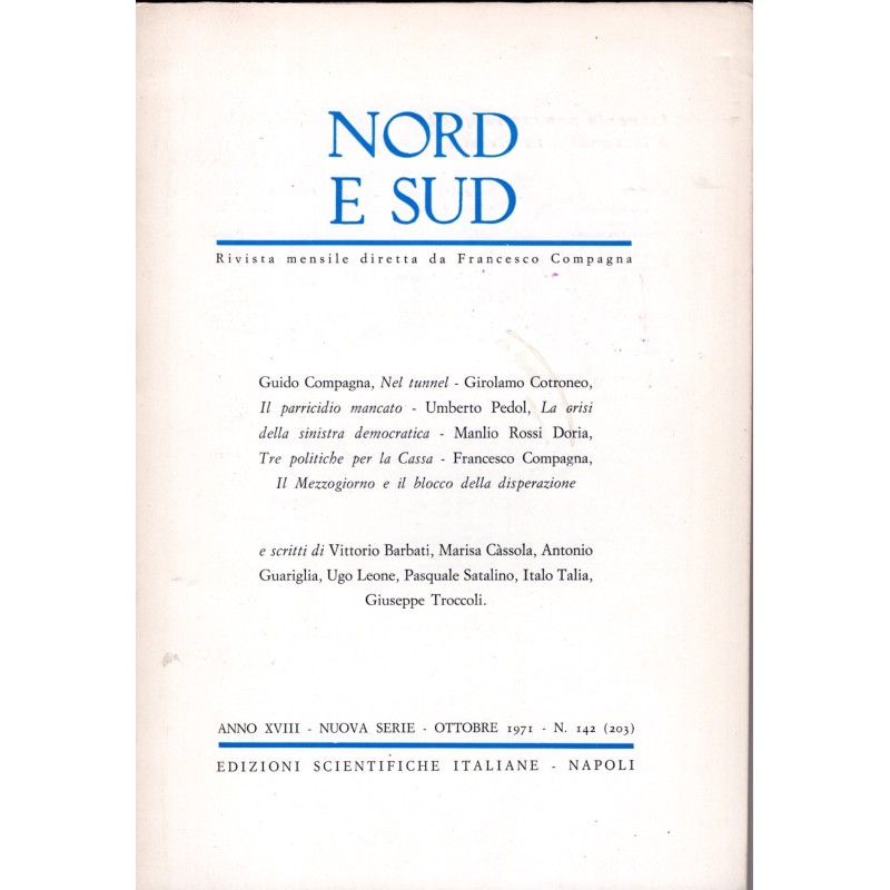 NORD E SUD-n 142 (203), ottobre-1971