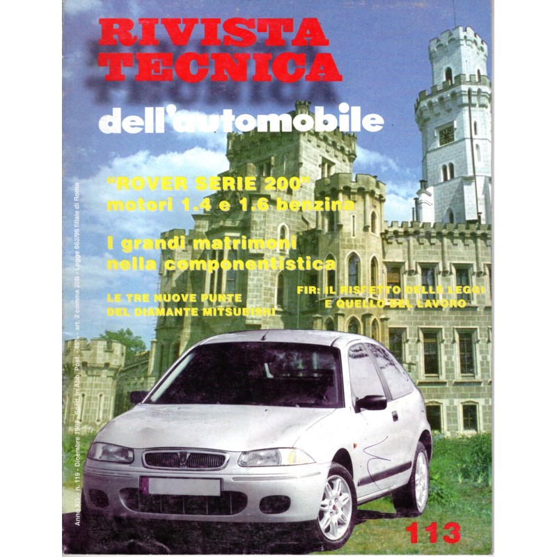 RIVISTA TECNICA DELL'AUTOMOBILE 113-n 119, dicembre-1998