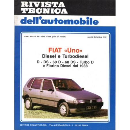 RIVISTA TECNICA DELL'AUTOMOBILE-n 59, ago-set-1992