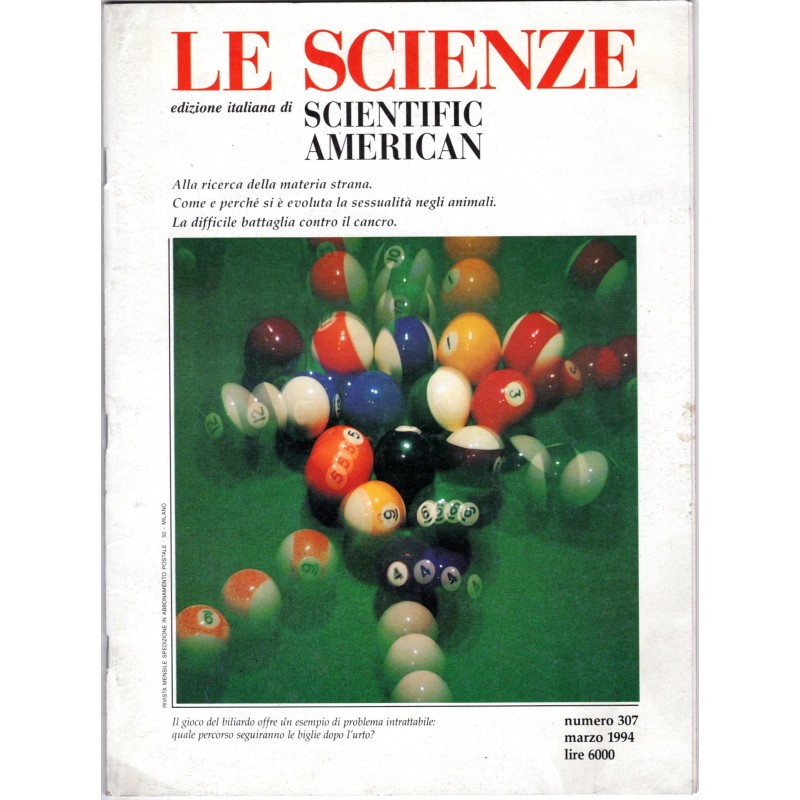 LE SCIENZE. EDIZIONE ITALIANA DI SCIENTIFIC AMERICAN-n 307, marzo-1994