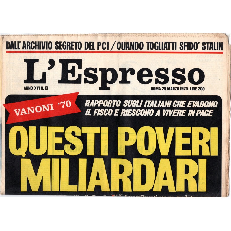 L'ESPRESSO-n 13, 29 marzo-1970