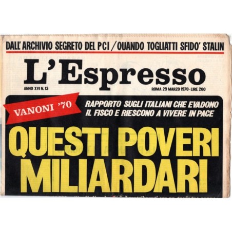 L'ESPRESSO-n 13, 29 marzo-1970