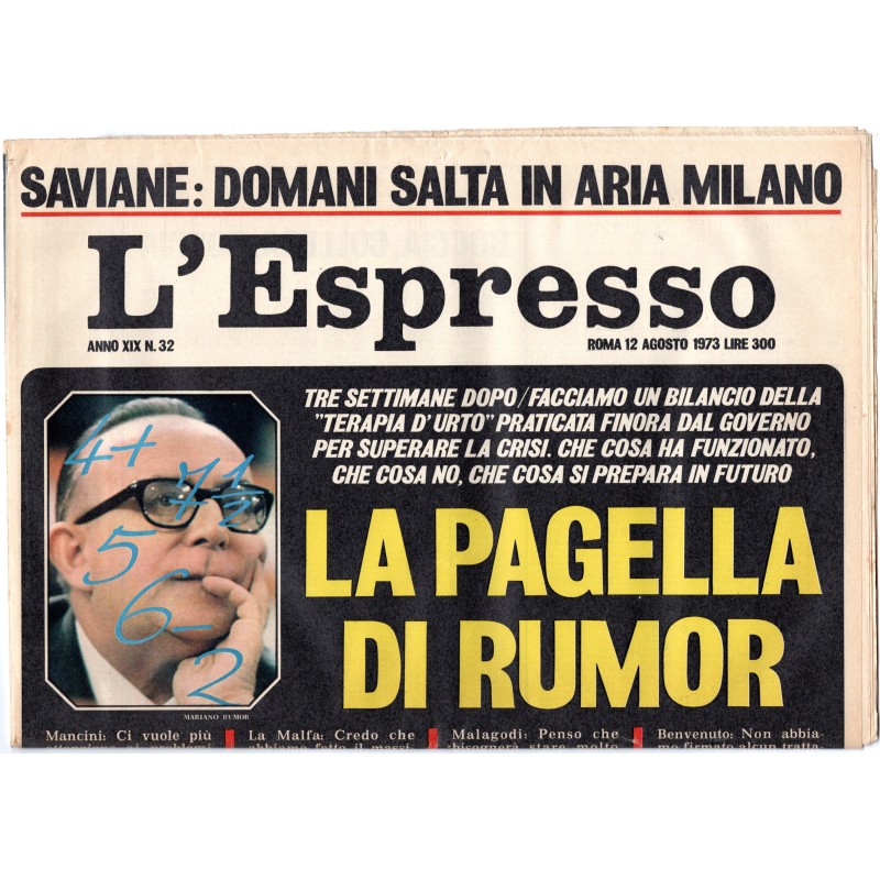 L'ESPRESSO-n 32, 12 agosto-1973