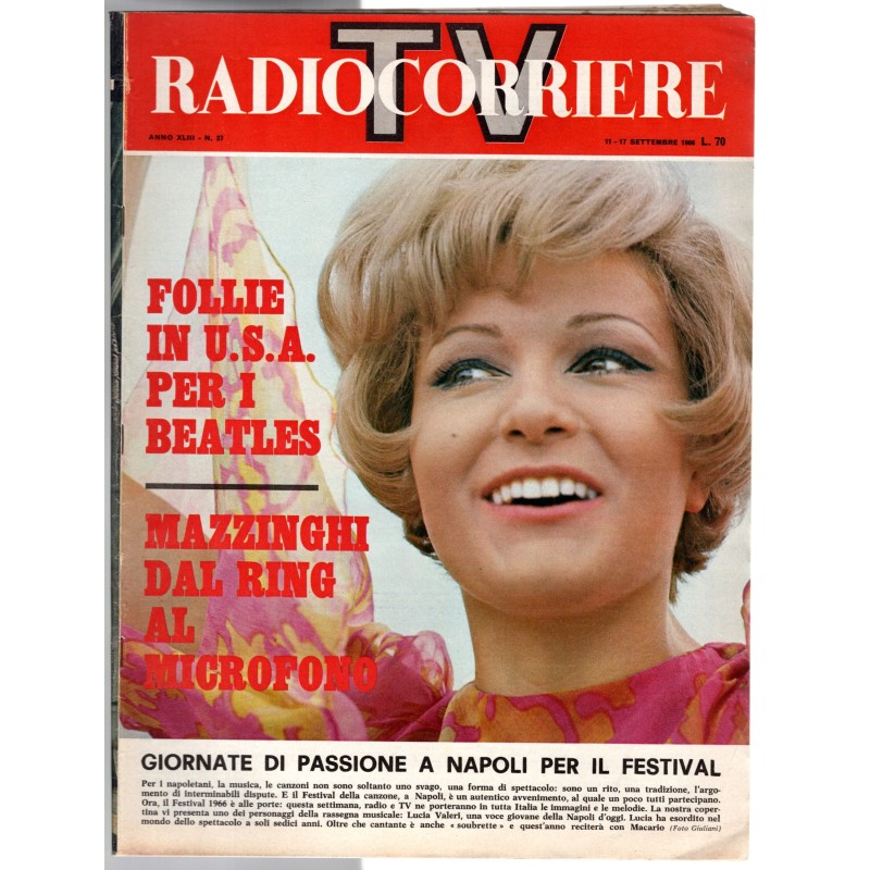 RADIOCORRIERE TV-n 37, 11-17 settembre-1966