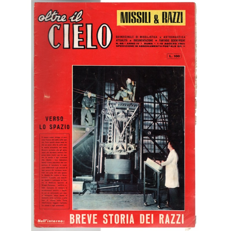 OLTRE IL CIELO. MISSILI & RAZZI-n 65, 1-15 agosto-1960