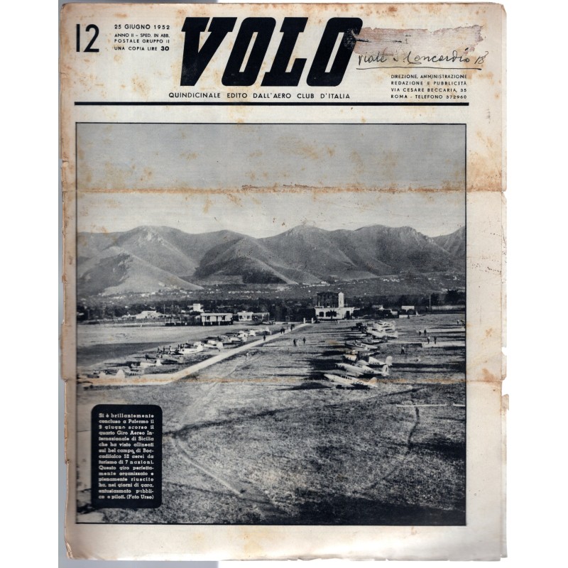 VOLO-n 12, 25 giugno-1952