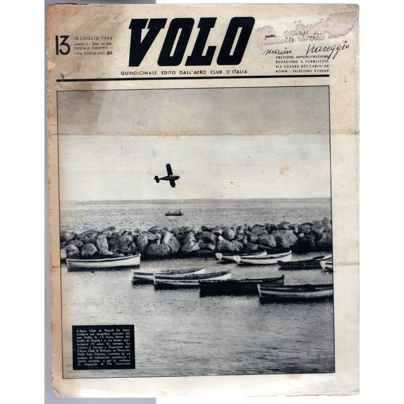 VOLO-n 13, 10 luglio-1952