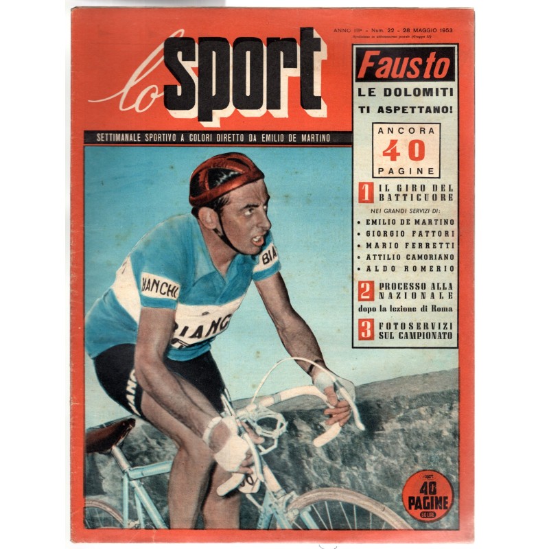 LO SPORT-n 22, 28 maggio-1953