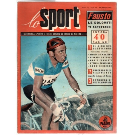 LO SPORT-n 22, 28 maggio-1953