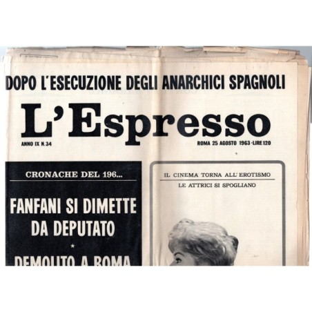L'ESPRESSO-n 34, 25 agosto-1963