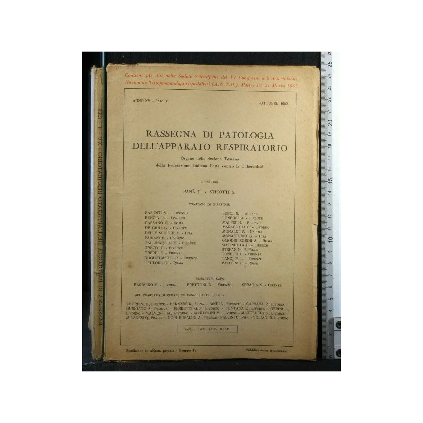 RASSEGNA DI PATOLOGIA DELL'APPARATO RESPIRATORIO OTTOBRE 1965