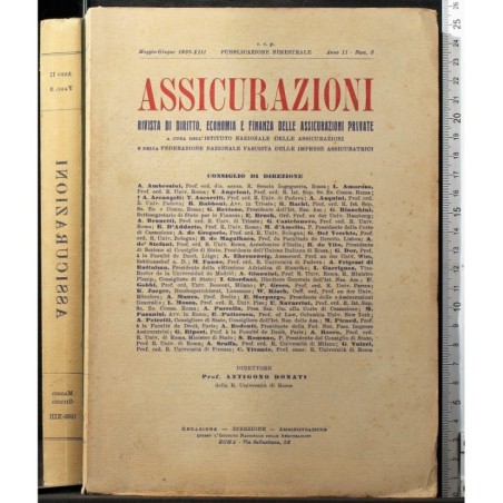 ASSICURAZIONI-maggio-giugno, fasc 3-1935