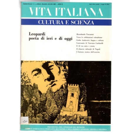 VITA ITALIANA. CULTURA E SCIENZA-n 2, apr/mag/giu-1987