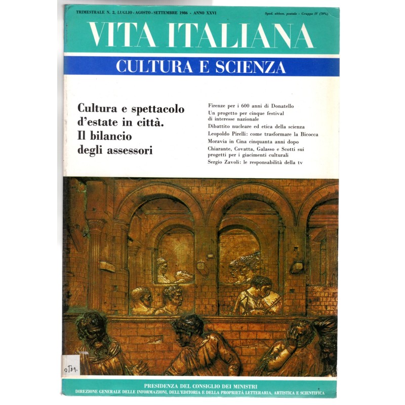 VITA ITALIANA. CULTURA E SCIENZA-n 2, lug/ago/set-1986