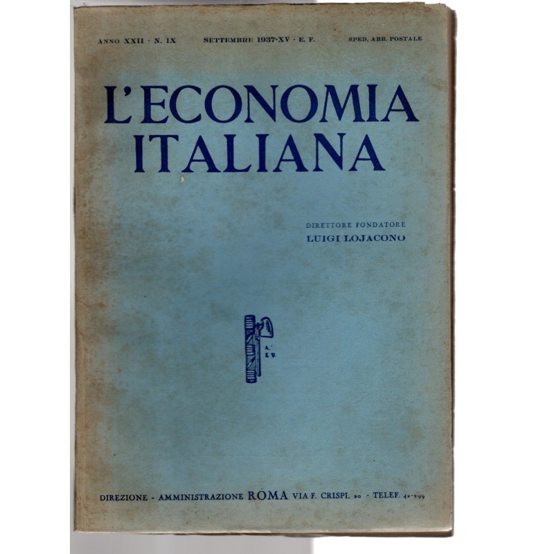 L'ECONOMIA ITALIANA-n 9, settembre-1937