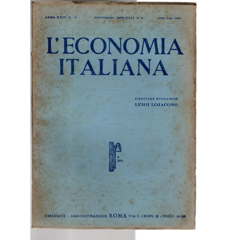 L'ECONOMIA ITALIANA-n 9, settembre-1939