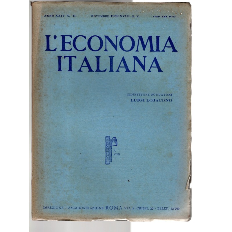L'ECONOMIA ITALIANA-n 11, novembre-1939