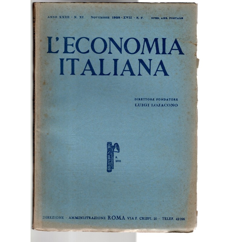 L'ECONOMIA ITALIANA-n 11, novembre-1938