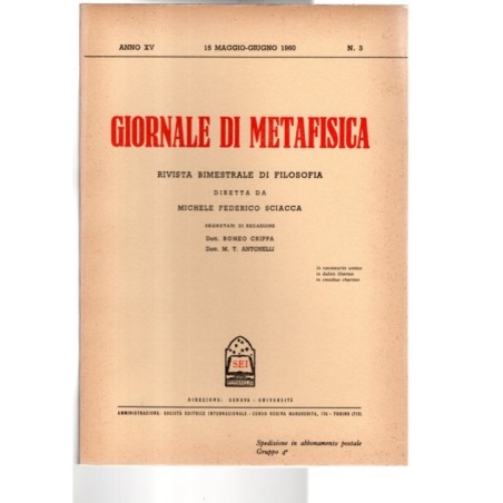 GIORNALE DI METAFISICA-n 3, 15 maggio/giugno-1960