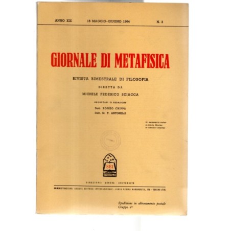 GIORNALE DI METAFISICA-n 3, 15 maggio/giugno-1964