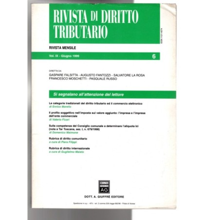 RIVISTA DI DIRITTO TRIBUTARIO-vol IX, n 6, giugno-1999