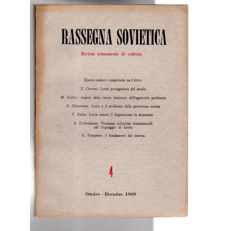 RASSEGNA SOVIETICA-n 4, ottobre/dicembre-1969