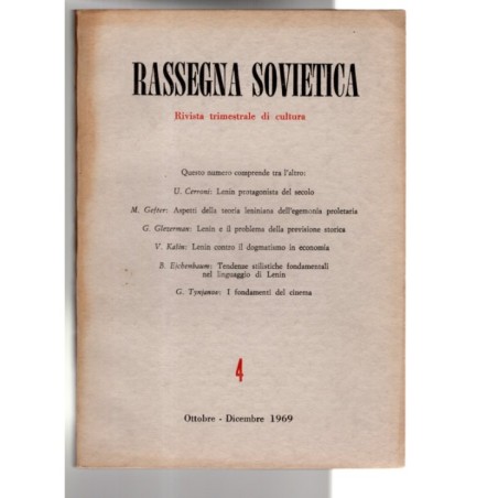 RASSEGNA SOVIETICA-n 4, ottobre/dicembre-1969