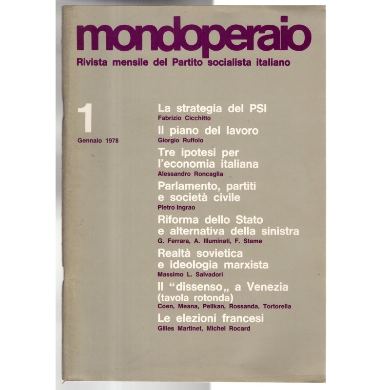 MONDOPERAIO-n 1, gennaio-1978