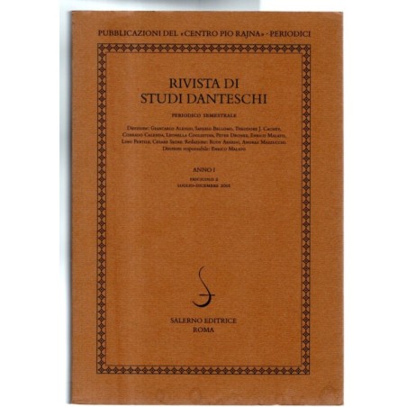 RIVISTA DI STUDI DANTESCHI-fascicolo 2, luglio/dicembre-2001