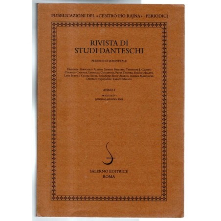 RIVISTA DI STUDI DANTESCHI-fascicolo 1, gennaio/giugno-2001