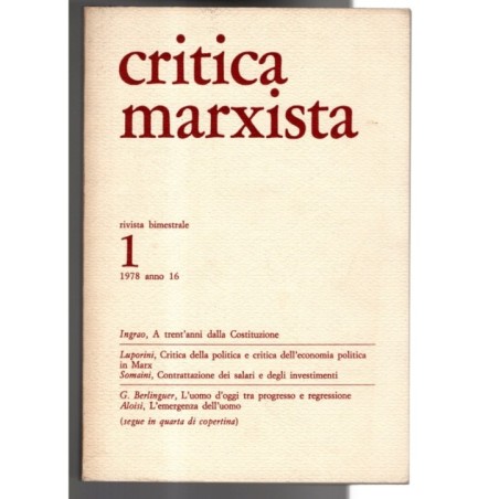 CRITICA MARXISTA-n 1, gennaio/febbraio-1978