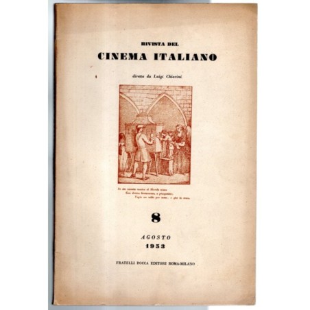 RIVISTA DEL CINEMA ITALIANO-n 8, agosto-1953