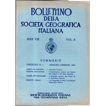 BOLLETTINO DELLA SOCIETÀ GEOGRAFICA ITALIANA-fasc n 1, gennaio/febbraio-1949
