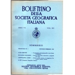 BOLLETTINO DELLA SOCIETÀ GEOGRAFICA ITALIANA-fasc n 1, gennaio/febbraio-1947