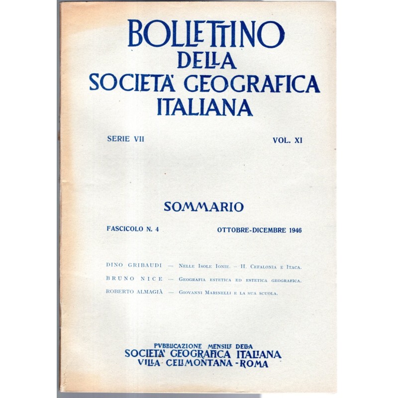 BOLLETTINO DELLA SOCIETÀ GEOGRAFICA ITALIANA-fasc n 4, ottobre/dicembre-1946