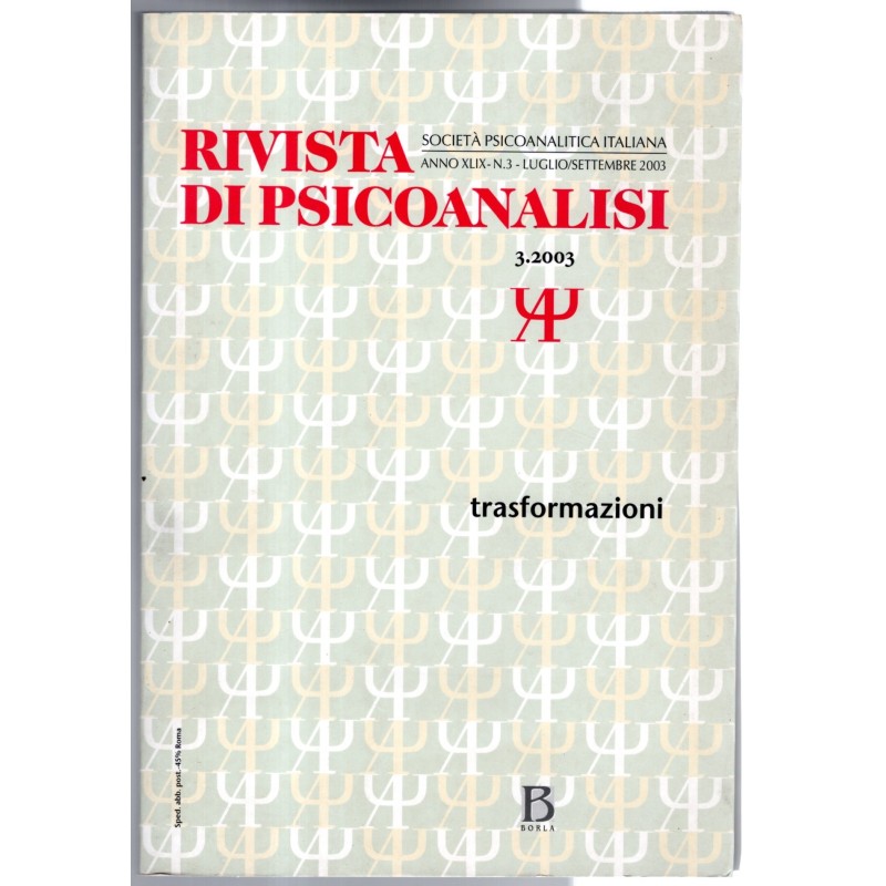 RIVISTA DI PSICOANALISI-n 3, luglio/settembre-2003