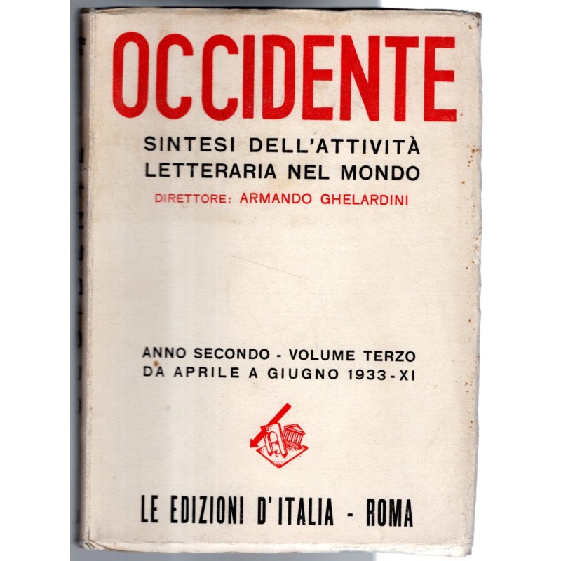 OCCIDENTE-volume terzo, aprile/giugno-1933