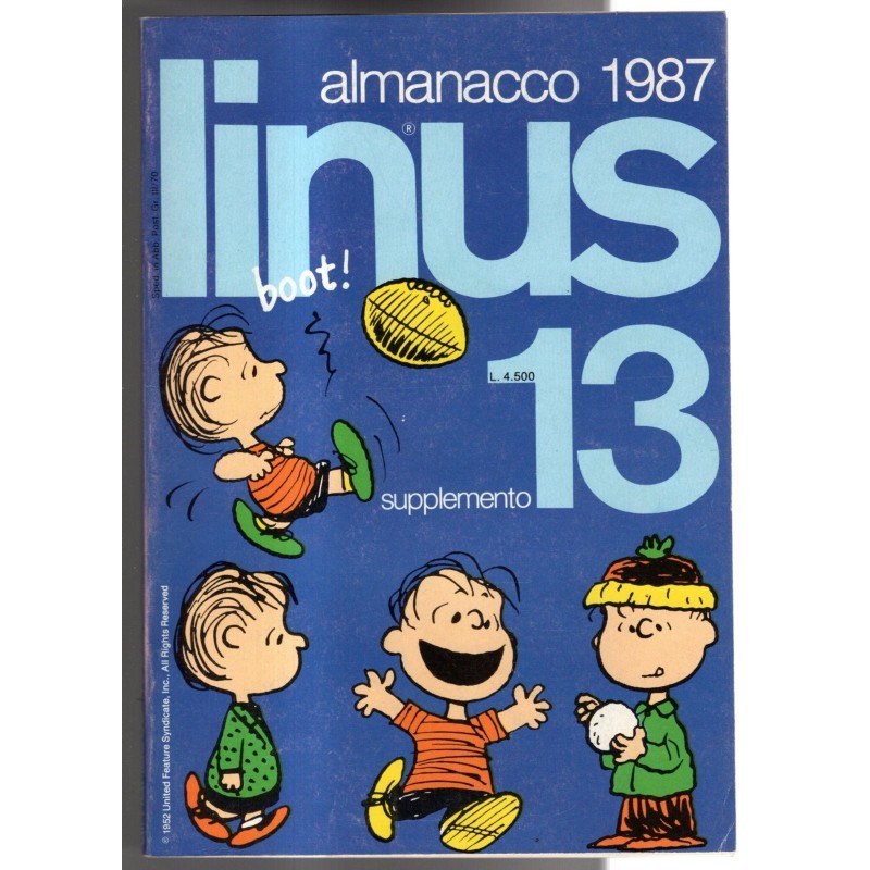 LINUS - N 13, SUPPLEMENTO - 1987 - ALMANACCO 1987