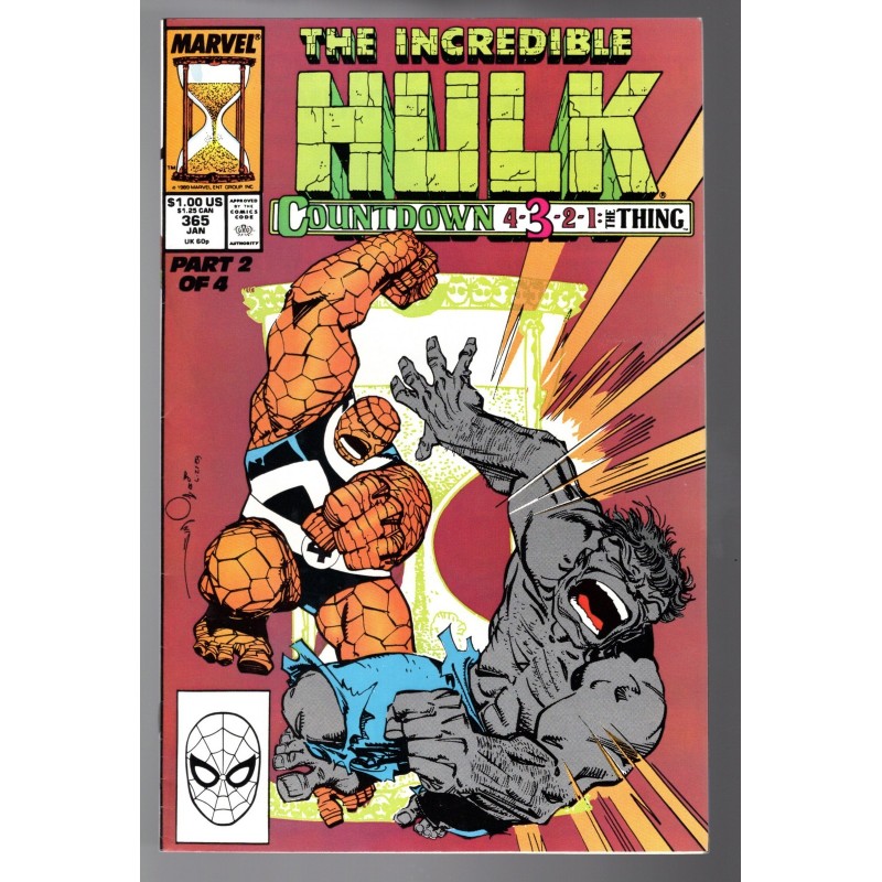 THE INCREDIBLE HULK 365 - MARVEL 1990 - BAGGED BOARDED - VF+(8.5)