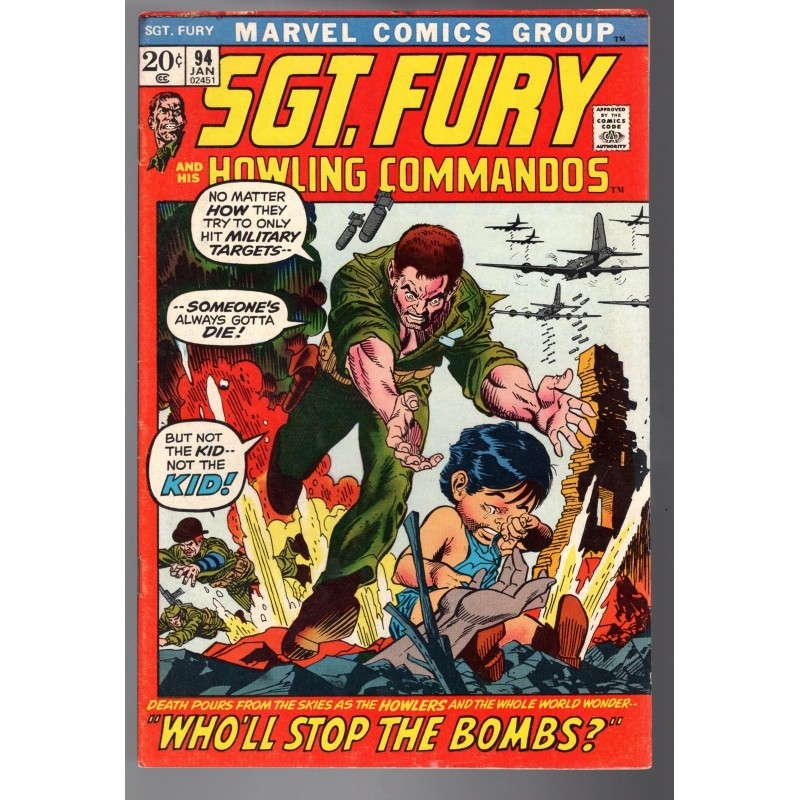 SGT. FURY 94 - MARVEL 1972 - BAGGED BOARDED - FN+ (6.5)