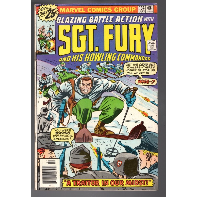 SGT. FURY 134 - MARVEL 1976 - BAGGED BOARDED - FN (6.0)