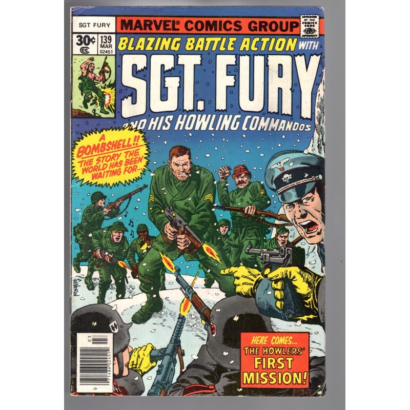 SGT. FURY 139 - MARVEL 1977 - BAGGED BOARDED - VG (4.0)