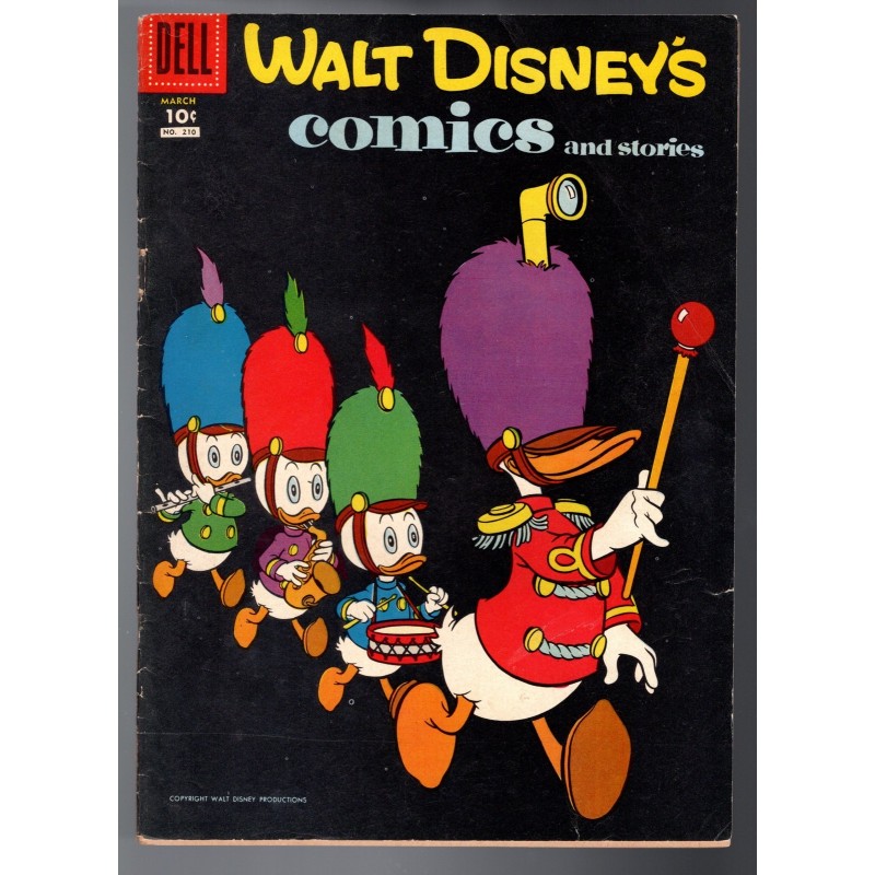 WALT DISNEY'S COMICS AND STORIES 210 - DELL 1958 - BAGGED BOARDED - VG-(3.5)