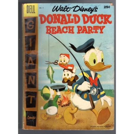WALT DISNEY'S DONALD DUCK BEACH PARTY 4 - DELL 1957 - BAGGED BOARDED - VG (4.0)