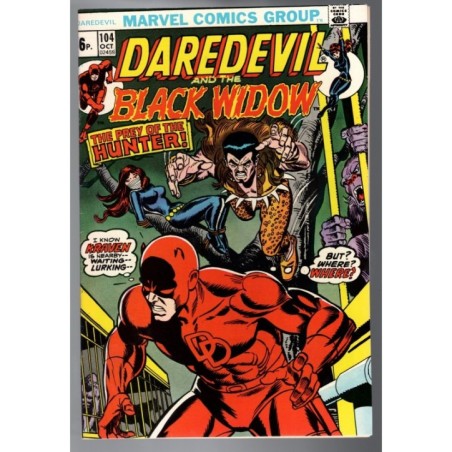 DAREDEVIL 104 - MARVEL UK 1973 - BAGGED BOARDED - VF-(7.5)